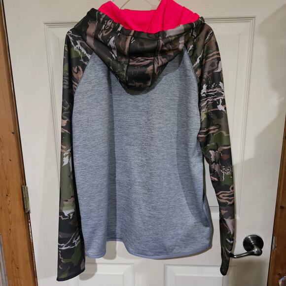 Under Armour Women's Gray Camo Hoodie Pullover with Kangaroo Pockets Size LG - Picture 2 of 5